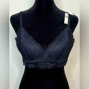 NWT Aerie black lace convertible wireless lightly padded Bra 34C